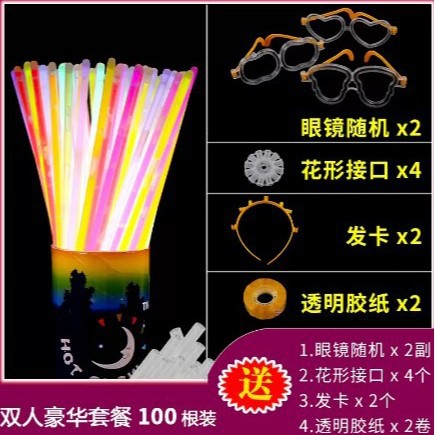 Traje de palo de luz de Venta caliente transfronterizo palo luminoso DIY fluorescente fiesta de baile palo de luz fiesta familiar juguetes luminosos