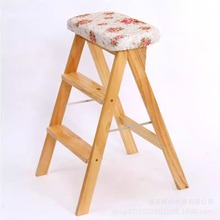 批发亚马逊多功能折叠椅家用实木折叠凳子现代简约厨房创意高板凳
