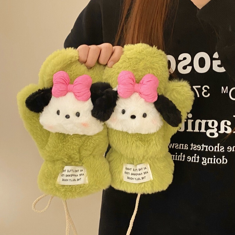 卡通甜美少女粉色猫咪围巾冬季保暖加厚可爱毛绒防风学生围脖白色|undefined