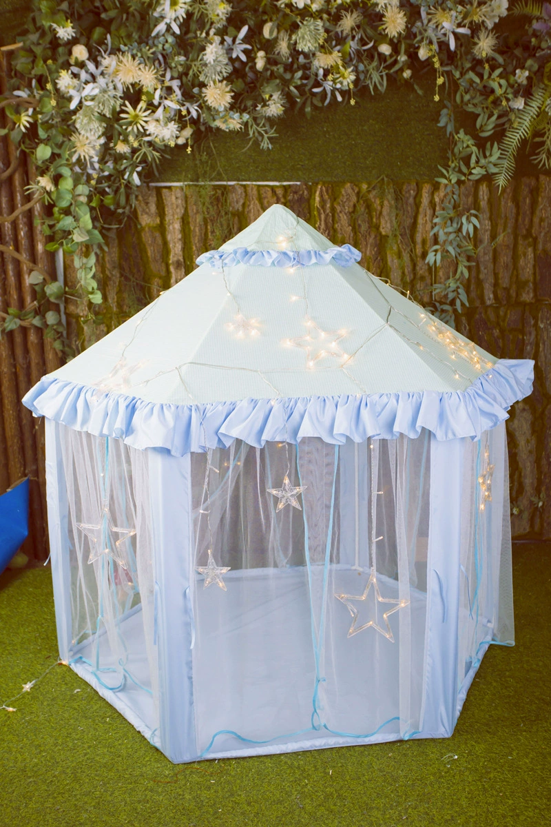 Tent indoor, hexagonal castle for princess, mosquito repellent, mosquito net, storage system, playhouse
