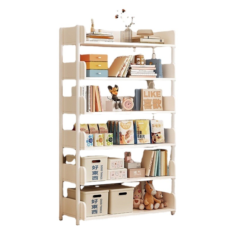 Estante de libros simple de hierro forjado doméstico de almacenamiento de suelo estante de exhibición estante de almacenamiento estante de estante de almacenamiento estante de biblioteca para estudiantes