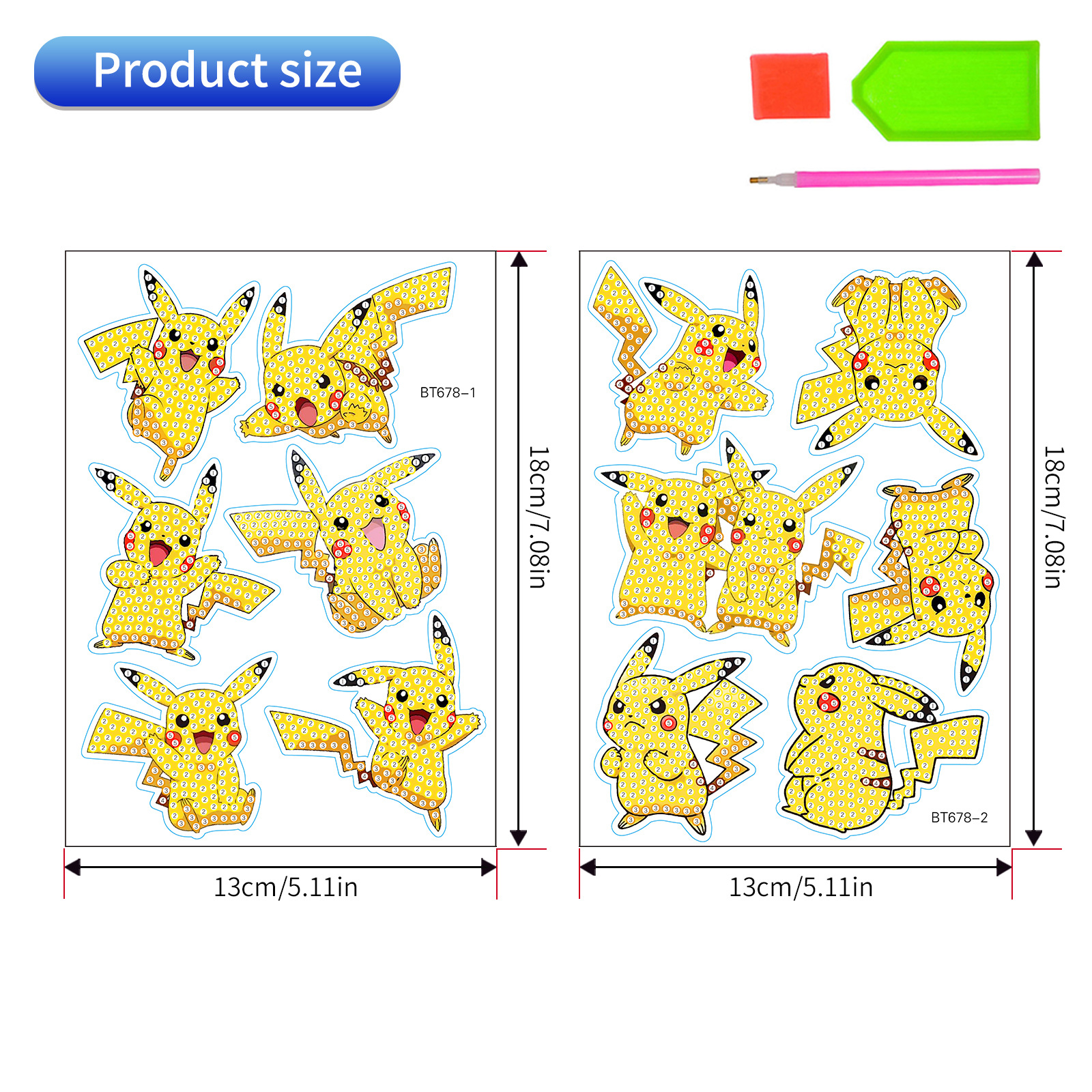 Pintura de Diamantes Creativa para Niños, Popular Transfronteriza, Pintura de Diamantes Educativa de Pokémon, Venta al por Mayor