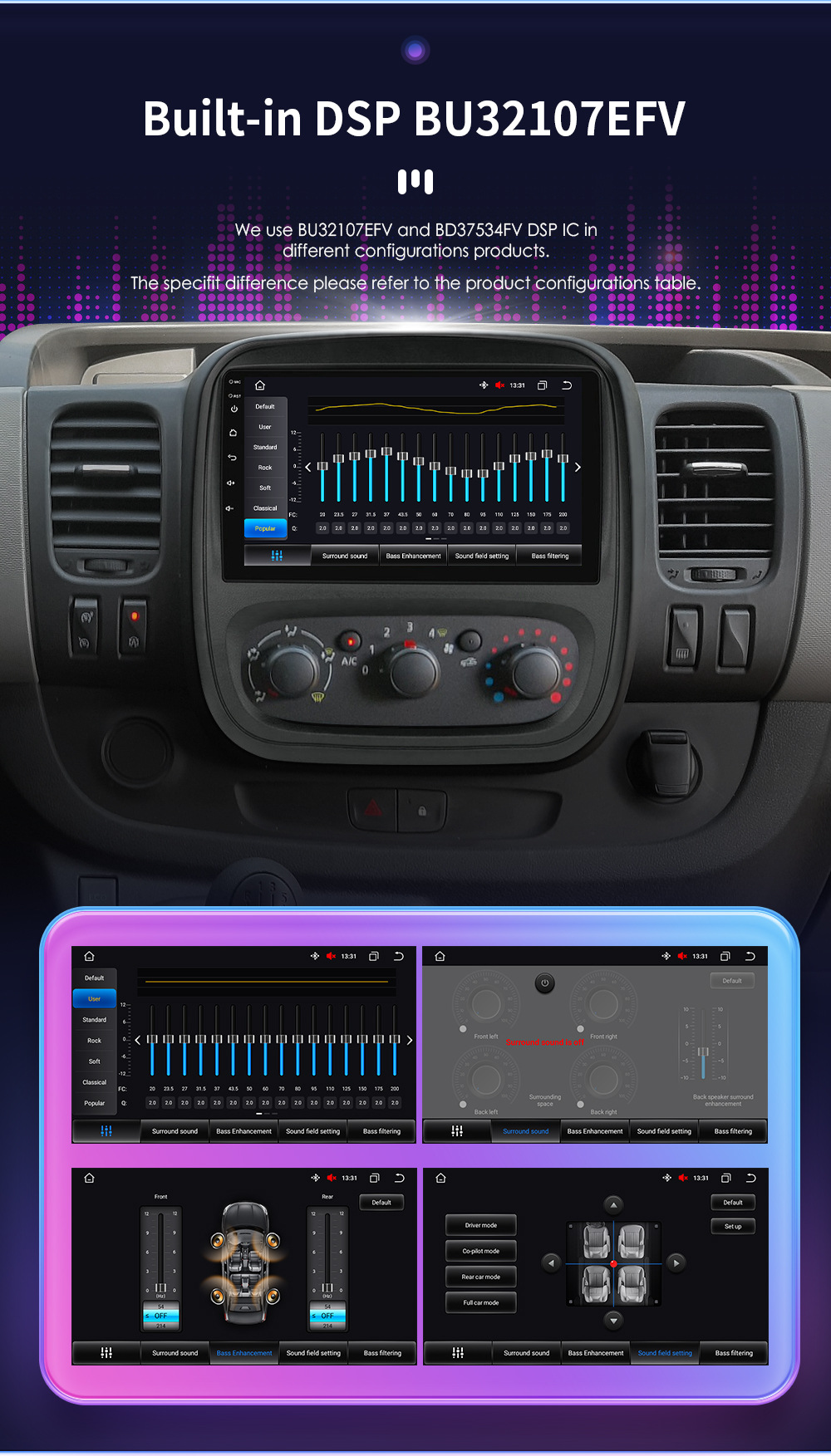 9 inch for 14-21 Renault Trafic 3 Opel Vivaro car Android large screen navigation GPS