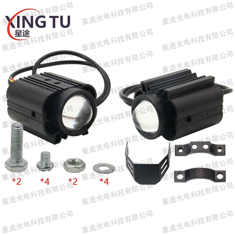 Мощные прожекторы для мотоциклов светодиодные двухцветные внешние прожекторы дальнего и ближнего света