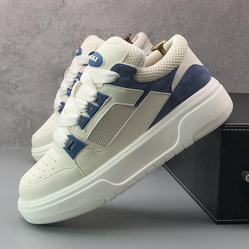 Little White 2024 Summer New Breathable Mesh Thick Sole Elevated Sports and Casual Board with Internet Red Same Style_voghion.com