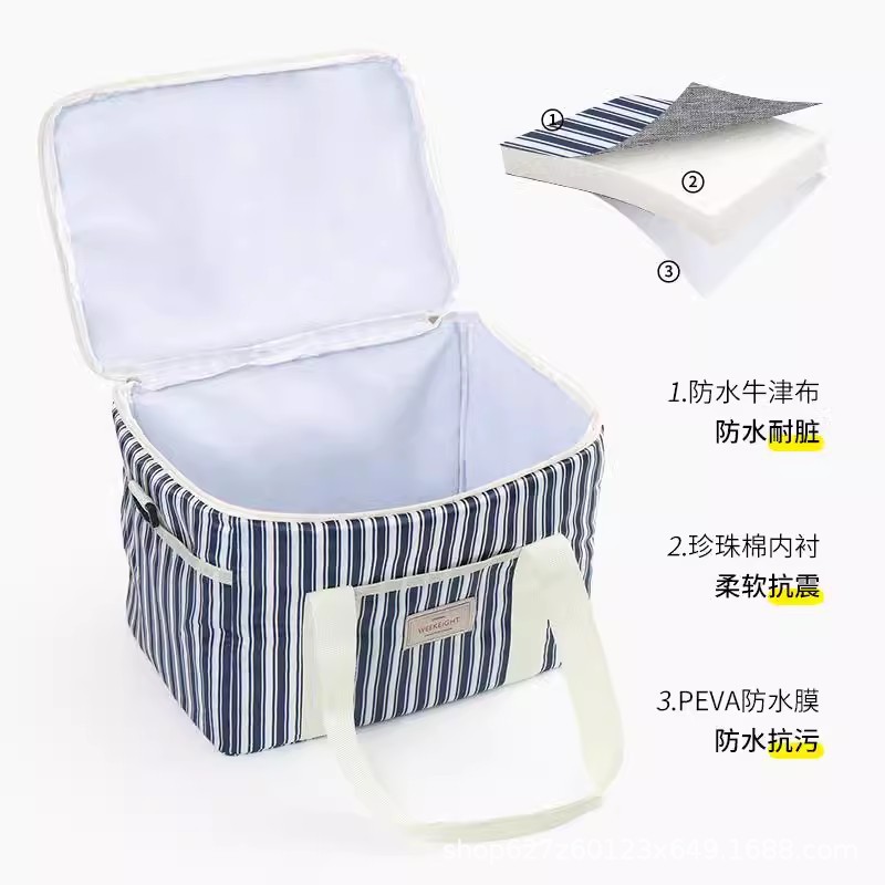 Paquete de aislamiento grueso de picnic personalizado, bolsa de almuerzo, bolsa de hielo, bolsa de hielo, fresco, impermeable, picnic al aire libre portátil con comida refrigerada