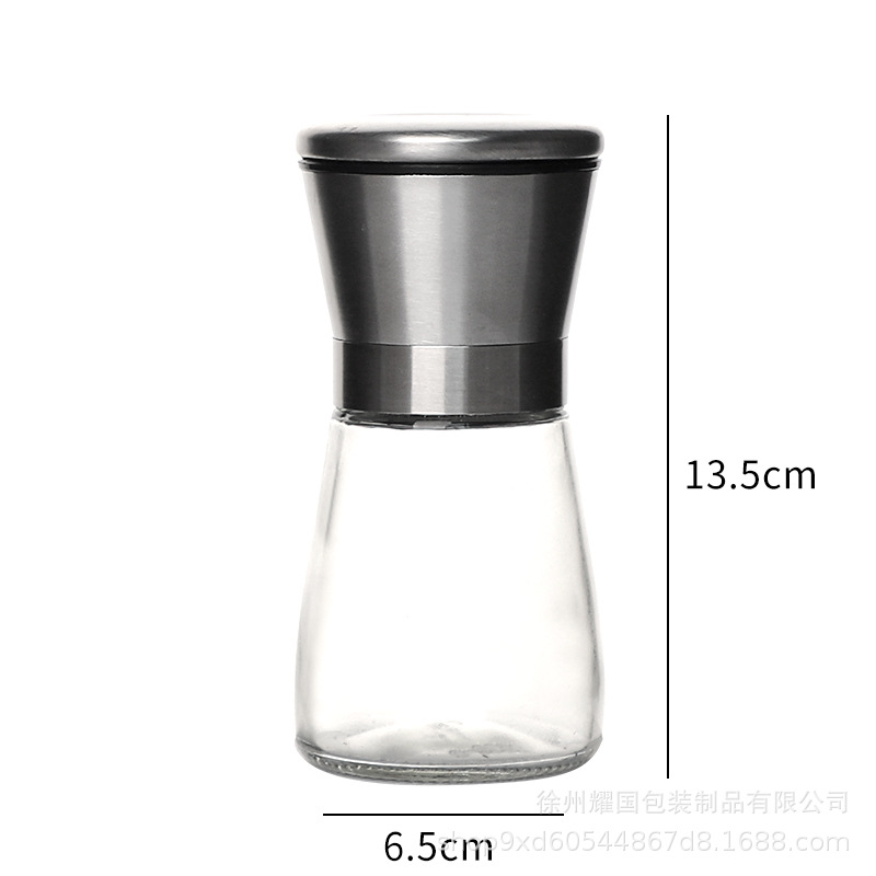 Molinillo manual transfronterizo hogar cocina botella de molienda de acero inoxidable botella de molienda de grano de pimienta negra botella esparcidora ultrafina
