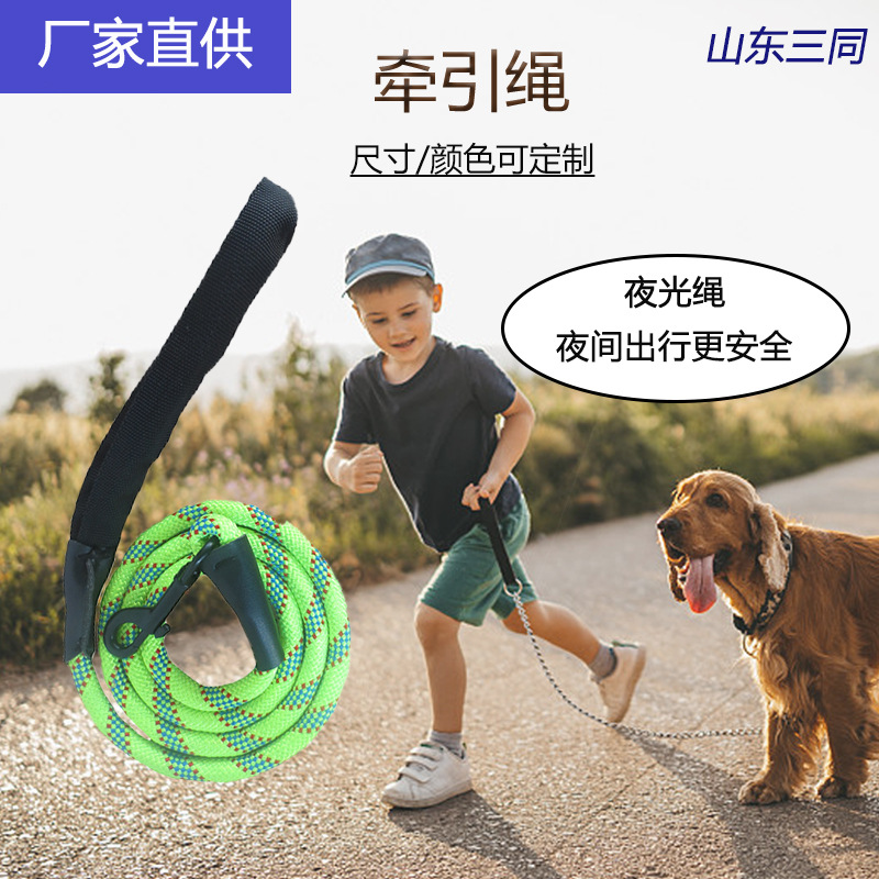 牵狗绳 宠物绳子批发尼龙材质反光宠物牵引绳 狗链 跨境直供厂家