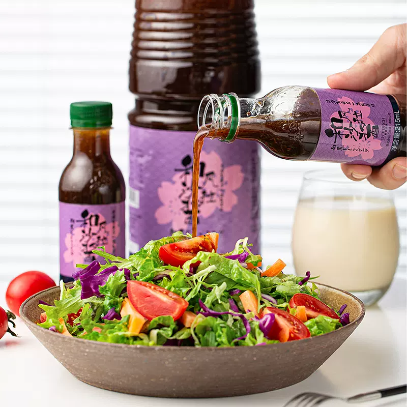 厂家樱花日式油醋和风沙拉酱凉拌菜酱料蔬菜水果沙拉酱215mL