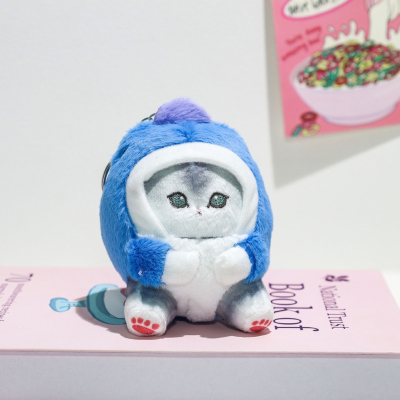 网红可爱鲨鱼猫毛绒玩具挂件公仔小猫咪钥匙扣包包挂饰布娃娃玩偶|undefined