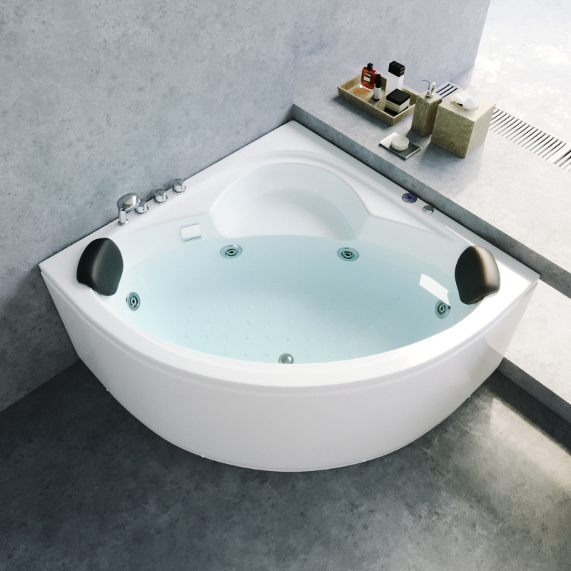 Cross-Border Fan-Shaped Triangular Hotel B&B Couple's Smart Constant Temperature Surfing Massage Small Apartment Home Acrylic Bathtub