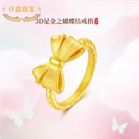 Qianxin ювелирные изделия 24k золото Кольцо женщин 999 золото лук кольцо из чистого золота кольцо ювелирные изделия оптом