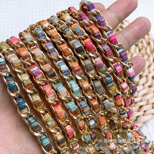 Xiaoxiangfeng Handmade Art Colorful Rope Weaving Chain Clothing Placket Decoration Bag Shoulder Belt Waist Chain Accessories Accessories