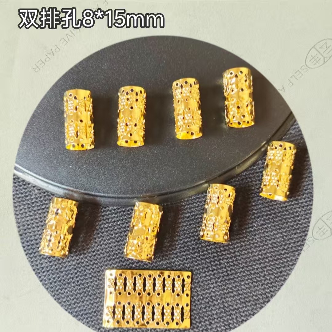 欧美古风脏辫饰品8*15diy假发杯脏辫扣民族风发夹接发扣儿童发环