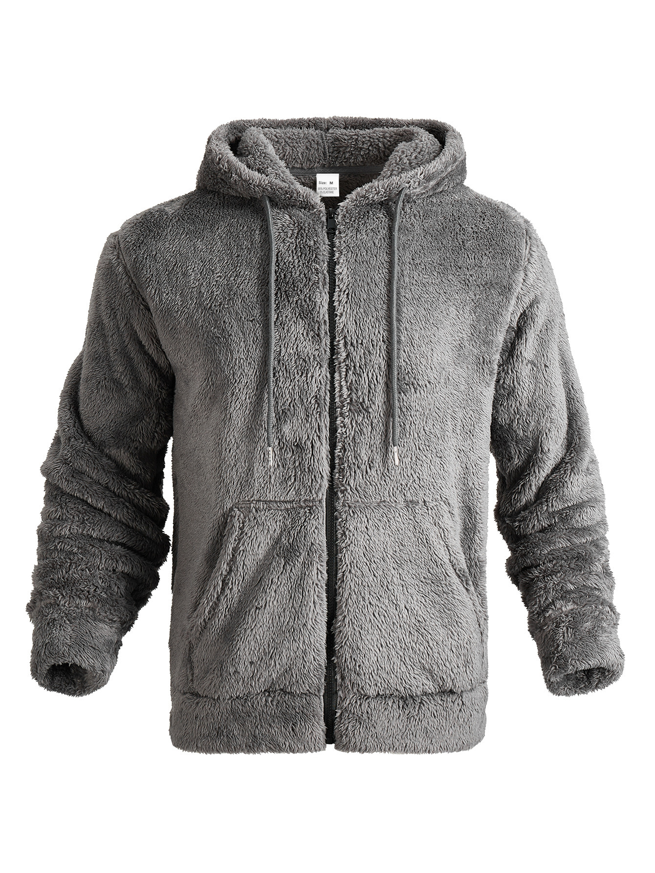 Men's Heavyweight Double-Sided Fleece Zip Hoodie – Oversized Casual Jacket With Stand Collar & YKK Zipper_voghion.com