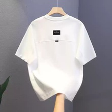 t恤上衣短袖宽松型时尚青年耐磨韩版潮流印花刺绣圆领衫字母潮牌