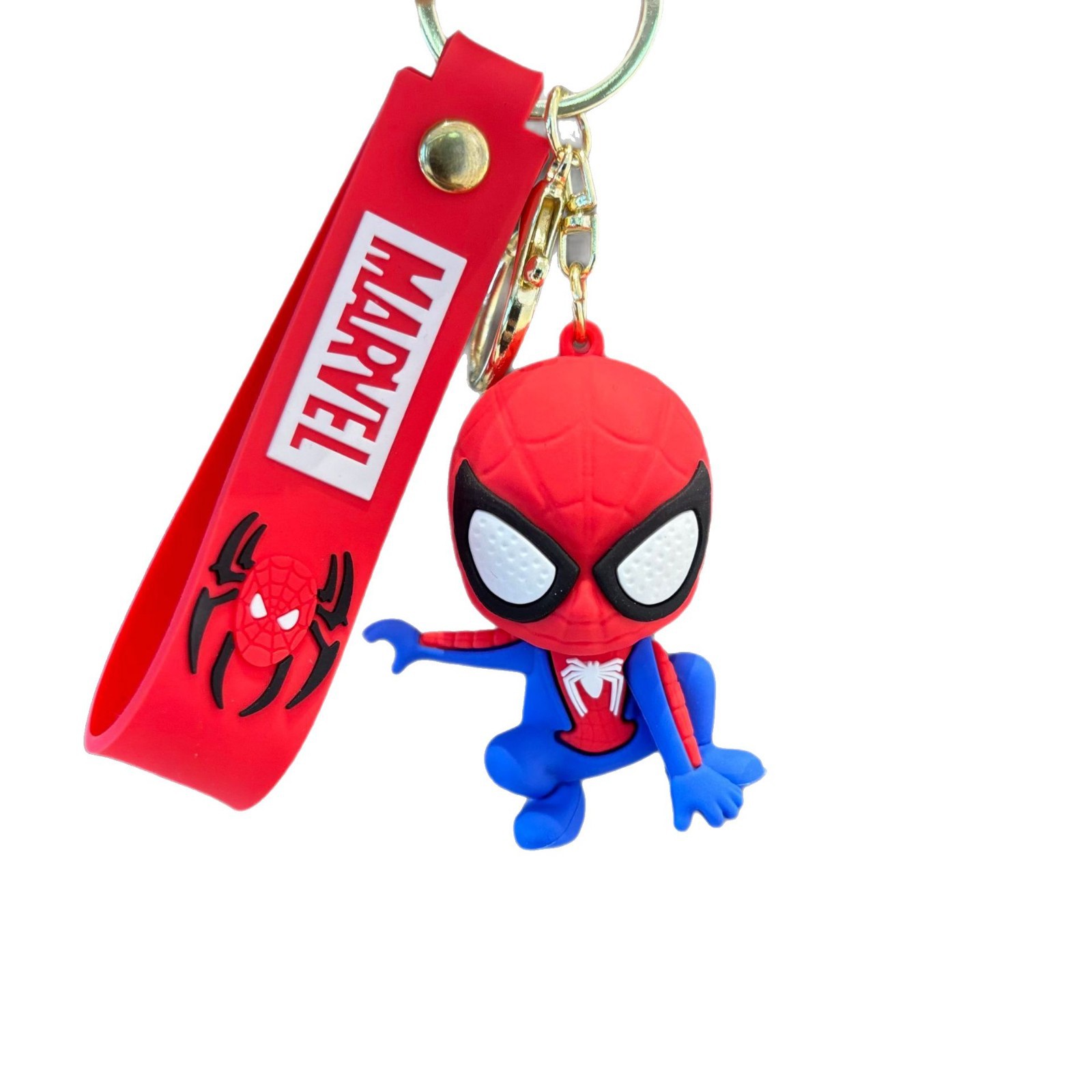 Cartoon Spider-Man llavero de PVC muñeca bolsa colgante Capitán América llavero hecho a mano pequeño regalo