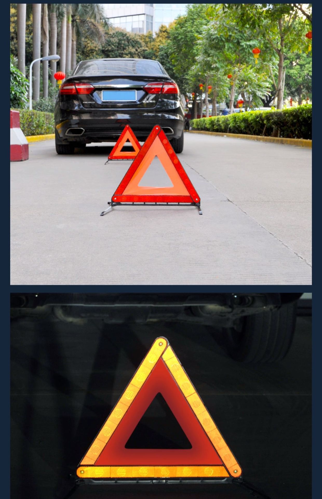 Car tripod reflective warning sign national standard car foldable fault emergency parking warning sign