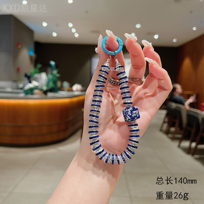 사각 다이아몬드 반지 사파이어 블루