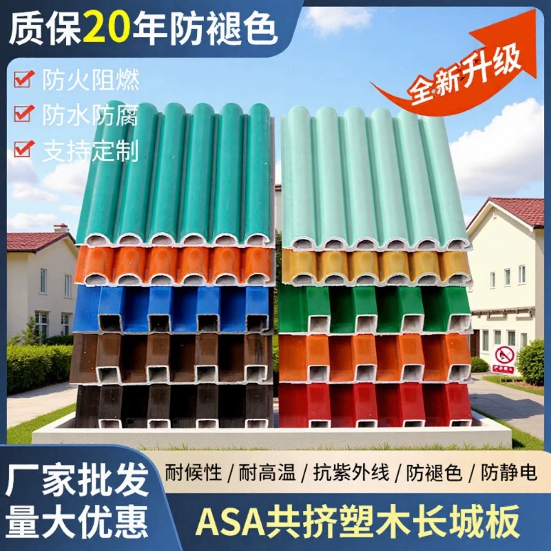 Трансграничная наружная пластиковая доска Great Wall настенная панель ASA совместно сжимает решетку против выцветания, влагостойкая и волнистая доска производителей