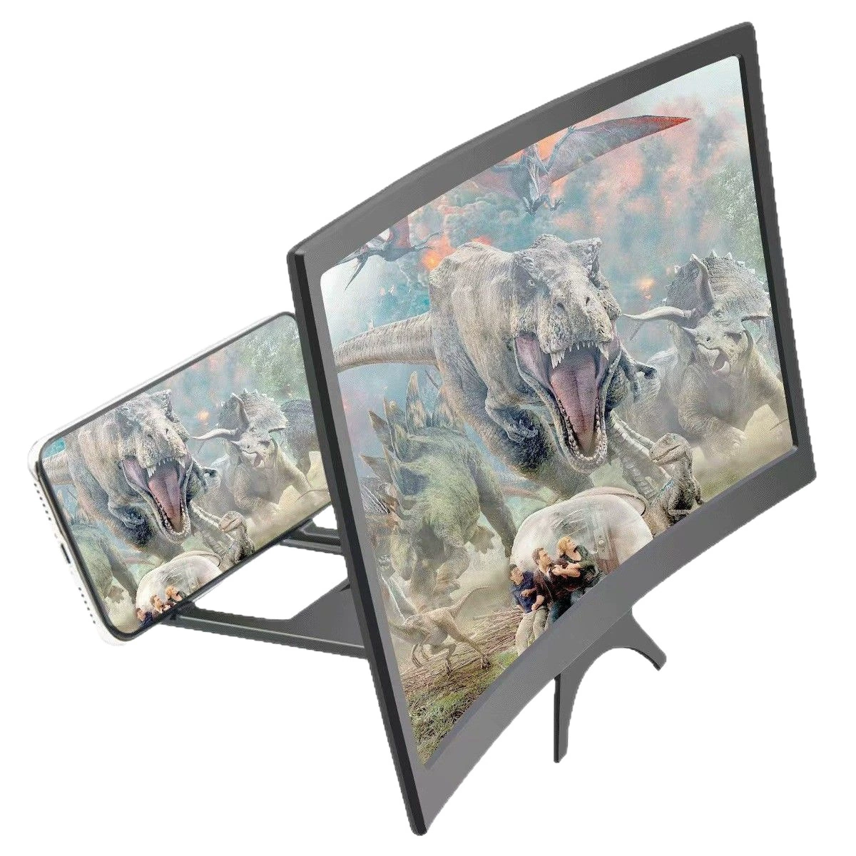 Phone Screen Magnifier 12-inch, Curved Display Amplifier with Eye Protection Stand