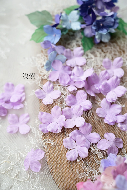 B6 ホットフラワー造花サテン立体プリーツフラワーアクセサリー DIY 手作りベビー服花材アジサイの花びら|undefined