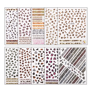 HOT Leopard Nail Art Stickers Trendy Personalized Leopard Decals Ultra-thin Girls Internet Red Adhesive Nail Stickers Wholesale