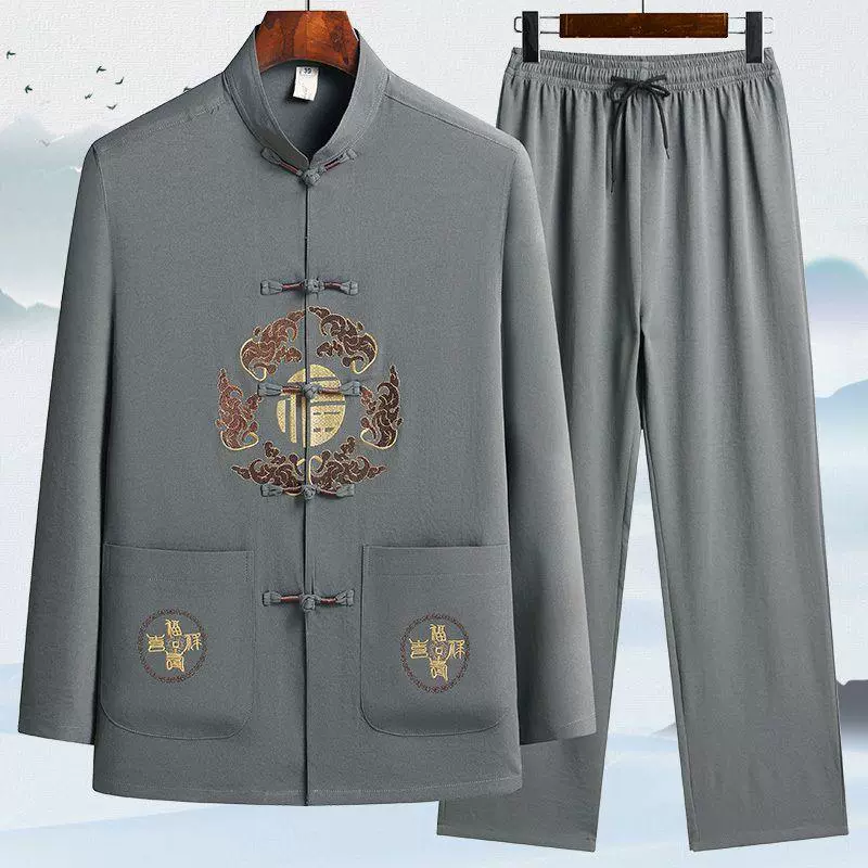 Тан одеваются мужчины среднего и пожилого возраста весной и осенью дедушка с длинными рукавами