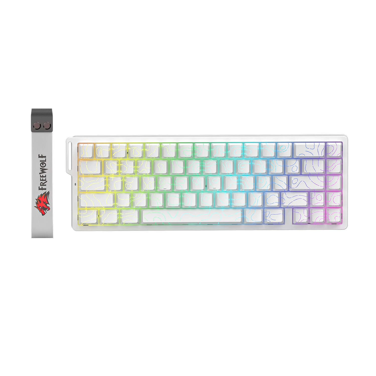Free Wolf F68PRO Русский трёхрежим RGB магнитная ось механическая клавиатура контур проводная 8K беспроводная Bluetooth магнитная ось