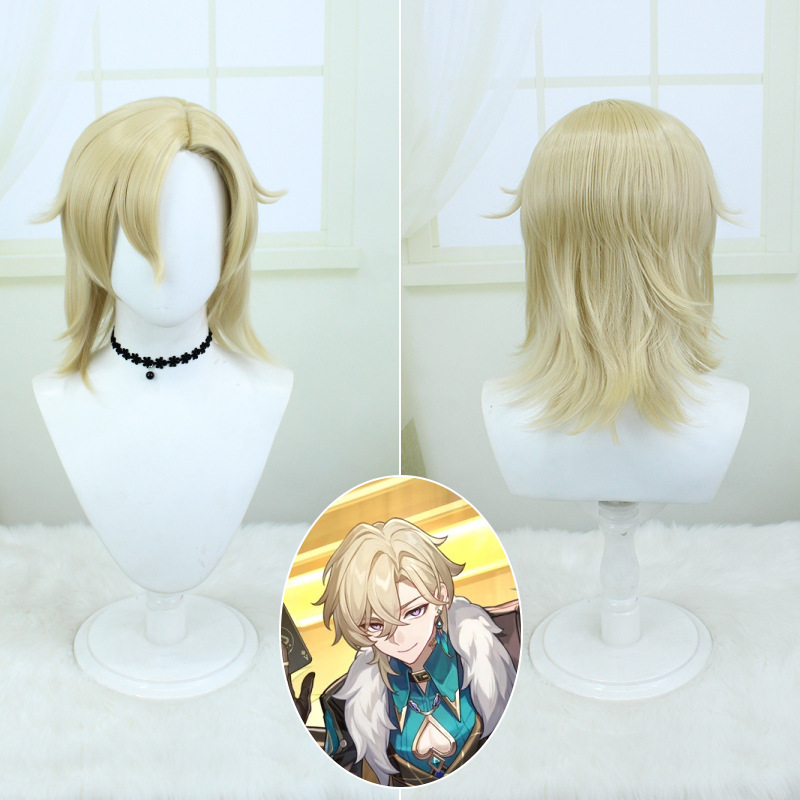 New product collapse: star dome railway sand gold cos wig simulation scalp wolf tail upturned hairstyle wholesale