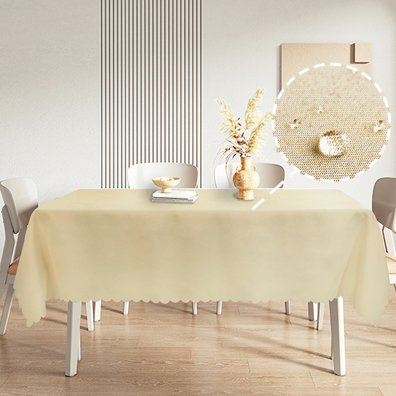 [Picture] Waterproof and Oil-proof Tablecloth Lace Anti-fouling Table Mat Solid Color Table Mat Cross-border Amazon Foreign Trade