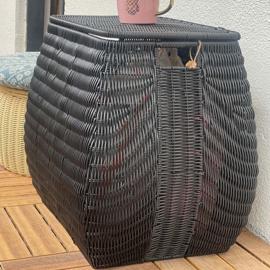 Cesta de almacenamiento de ratán PE cesta de organización de escritorio mesa de café ropa de juguete merienda pastoral cesta de almacenamiento caja de almacenamiento