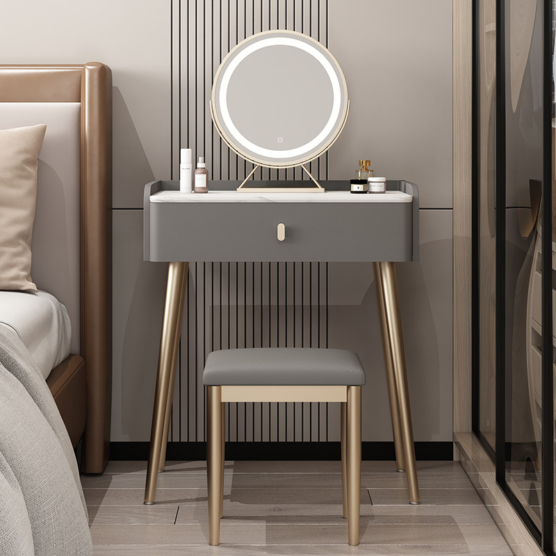 Espejo elegante gris claro de madera sólida del oro los 60CM con tres colores