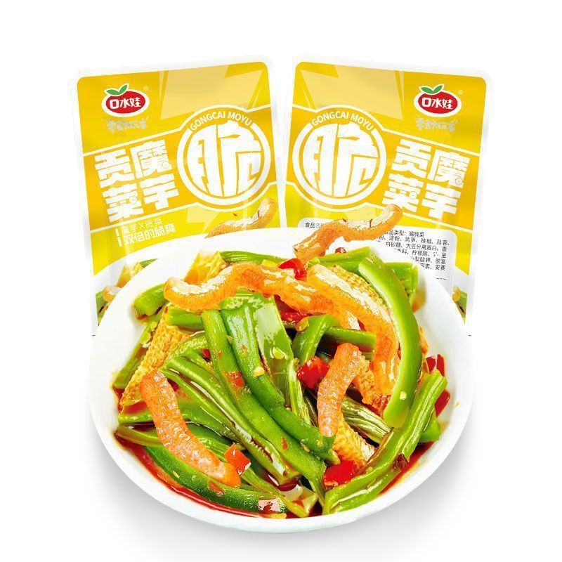 口水娃魔芋贡菜麻辣脆爽解馋零食独立包装整箱批发跨境包邮|undefined