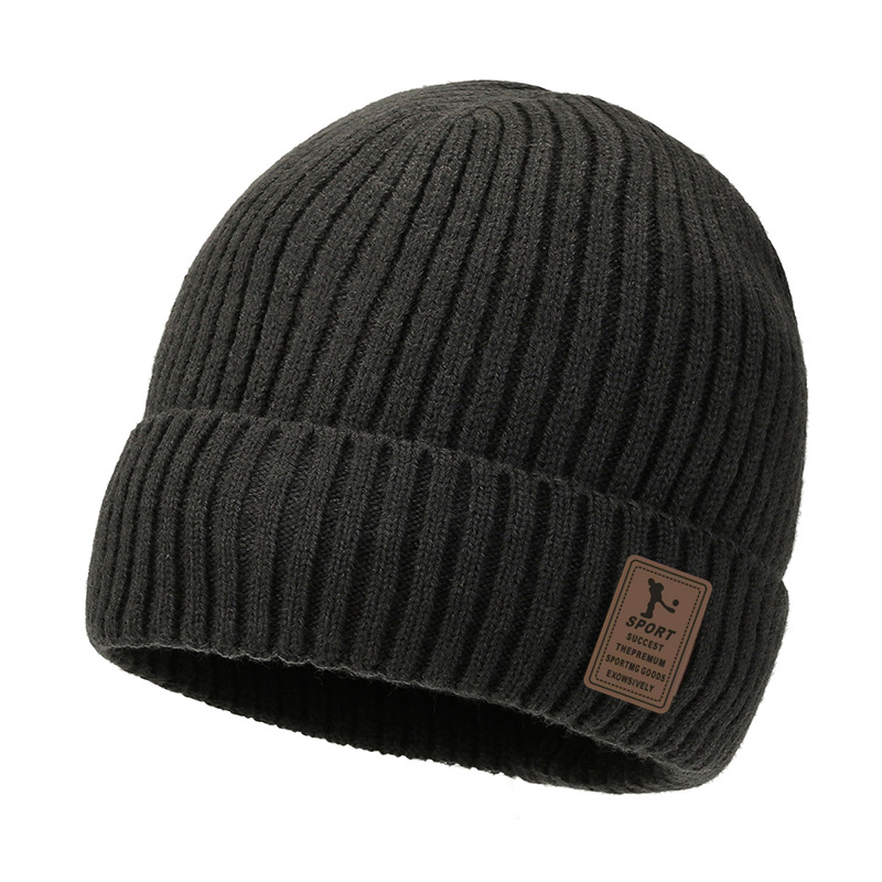 Bonnet d'hiver pour homme en maille doublée polaire, épais, grand tour de tête, protection des oreilles adulte, chaud et imperméable au froid._voghion.com