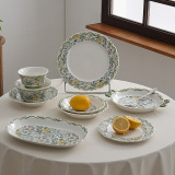 Тарелка с тиснением для домашнего ресторана, специальная тарелка для пасты в стиле INS, ретро креативная тарелка с тиснением для западной еды, стейк, салат