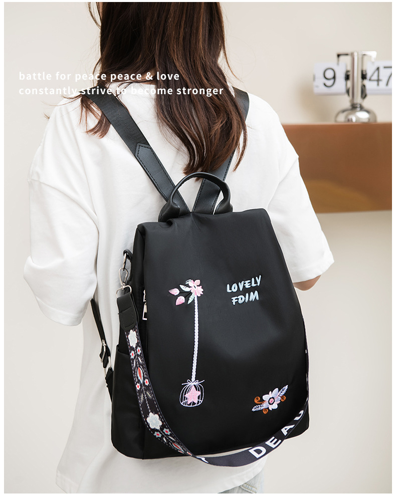 anti-roubo impermeável oxford mochila bordado designer feminino