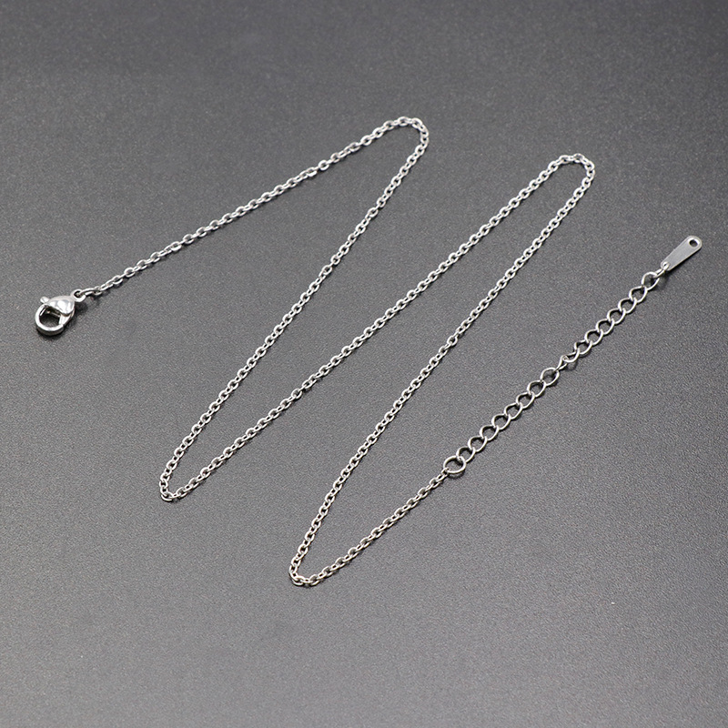 Stainless steel chain O-ring chain, 60cm long chain, stylish and minimalist DIY material sweater chain necklace accessories