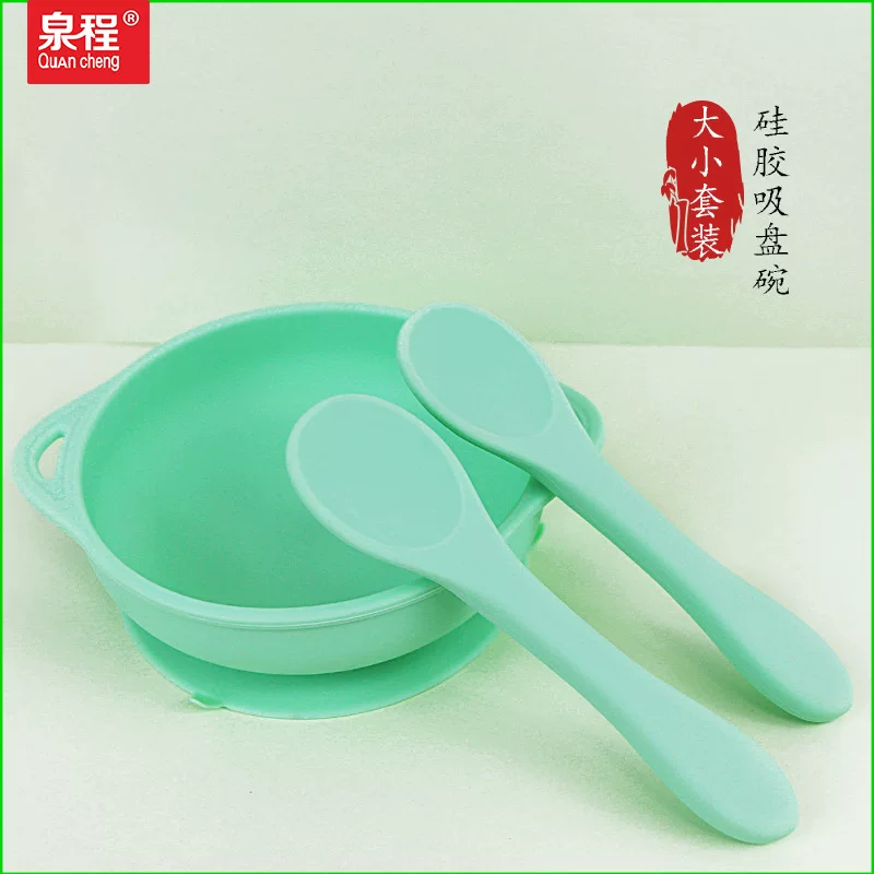 Children's silicone tableware for feeding, dinner plate for food, set