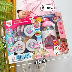 女の子のおもちゃの漫画のかき氷機の家庭用の小型の手は氷機の夏のままごとのおもちゃのセットを揺り動かして卸売りします。