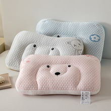 儿童凉感豆豆枕头全棉卡通双面可用学生护颈椎助睡眠枕芯批发夏季