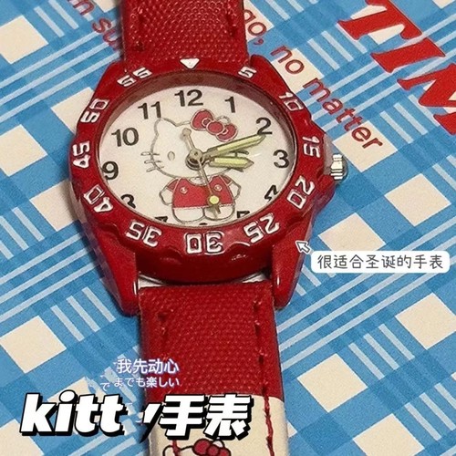 Korean version KT Cat Children's Watch Cute Cartoon Girl's Student Watch Summer Versatile Fashion Electronic Bracelet Watch