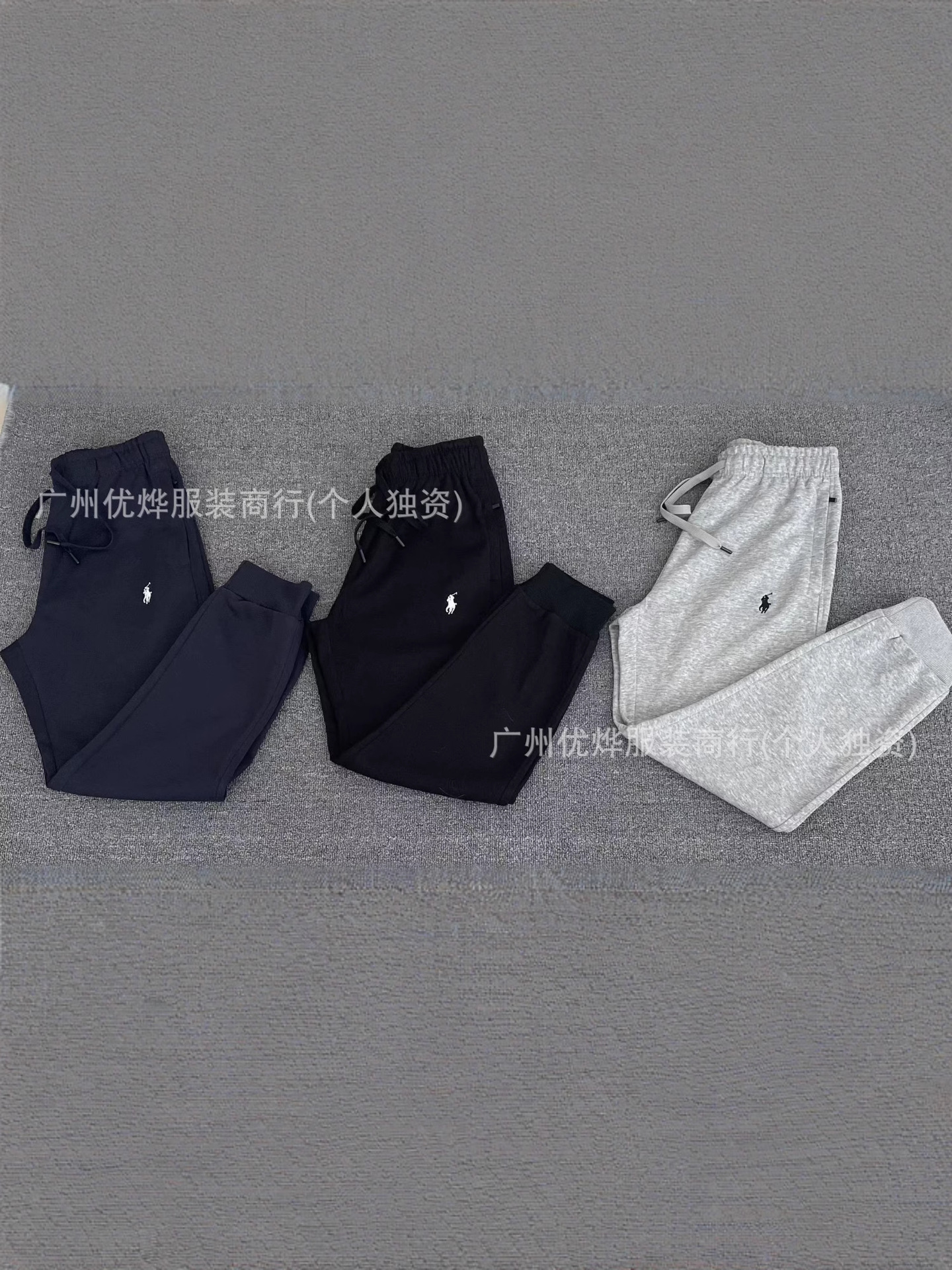 Comercio exterior transfronterizo primavera y otoño nuevos pantalones bordados de pony para hombres y mujeres sueltos pantalones deportivos casuales de moda