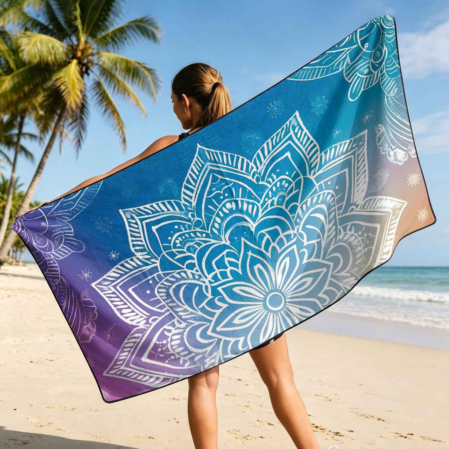 2-piece dual-use car seat cover, ultra-fine fiber, can be used as a beach towel, printed car protective seat cover 6