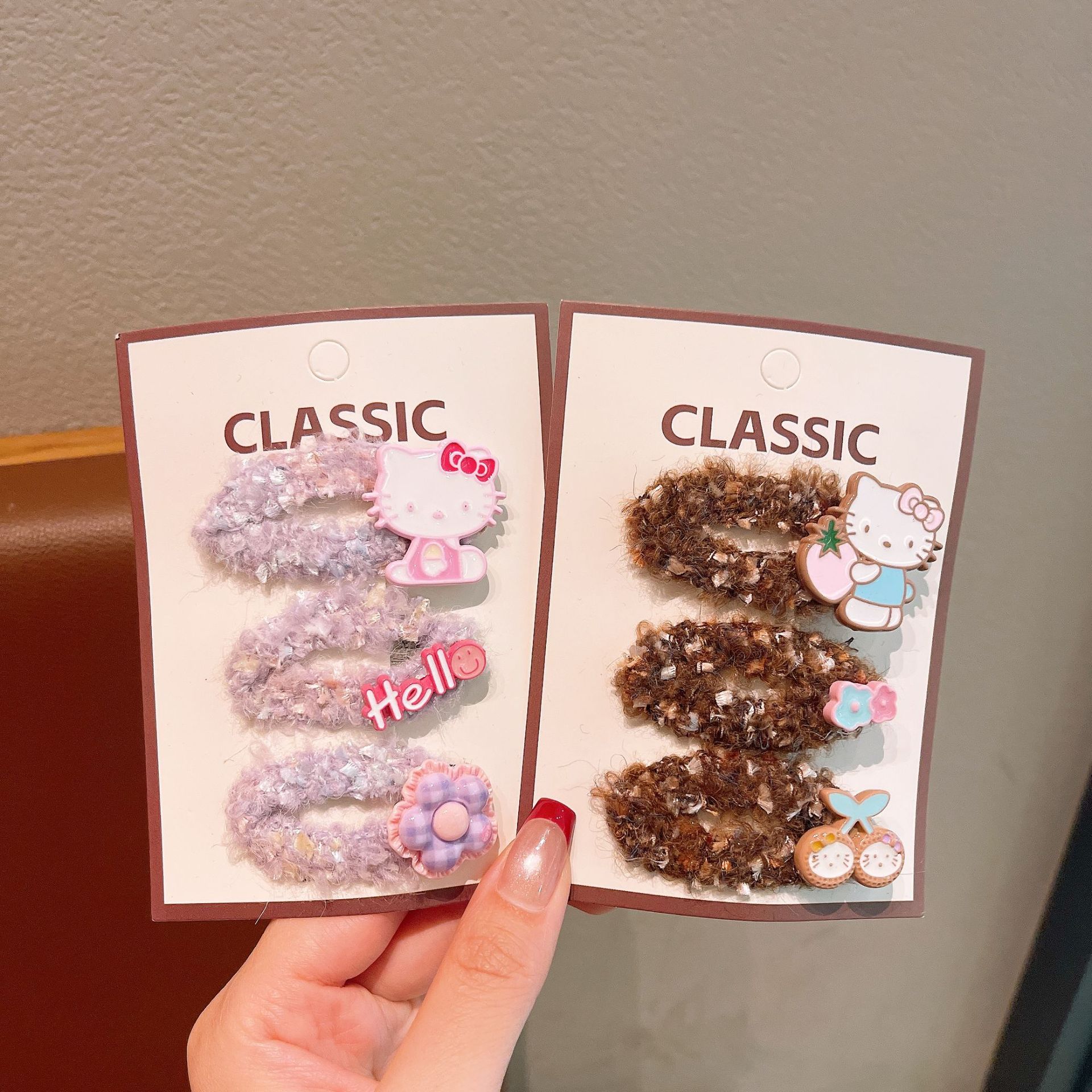 Nuevo estilo de dibujos animados de moda gato cabello de la niña dulce clips de borde de la moda universitaria de la niña estudiante