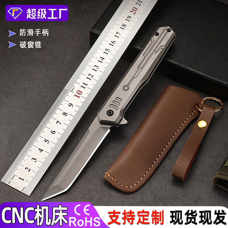 批发不锈钢户外折叠刀高硬度防身刀快开野营折刀m390随身战术刀