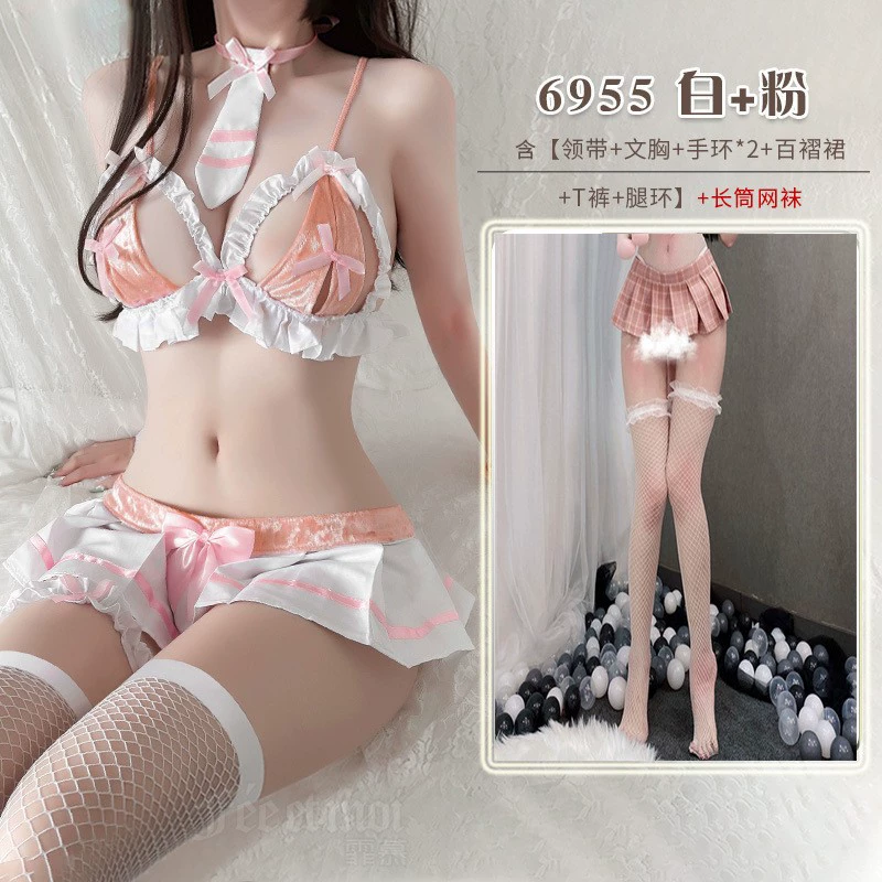 Сексуальное нижнее белье Sexy полая трёхточечная складка кружевное белье вынос платиха гарнитура RA6955