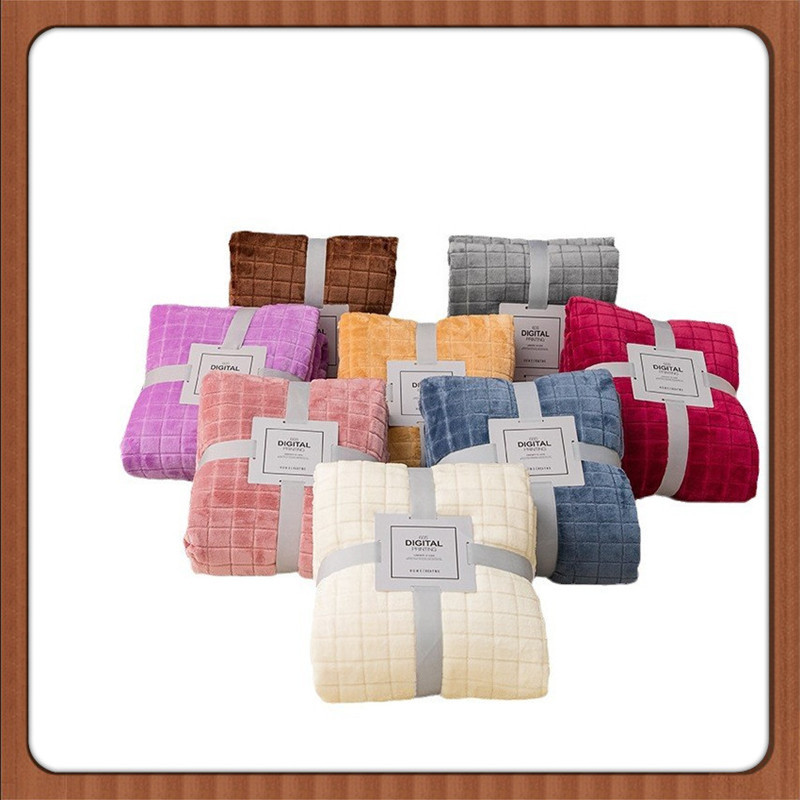 Flannel blanket wholesale solid color blanket thick plush blanket nap blanket air conditioning blanket coral plush cover gift small blanket
