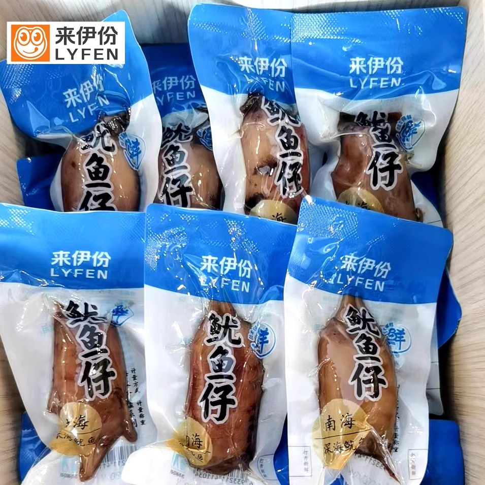 来伊份鱿鱼仔500g海鲜墨鱼仔鱼干即食网红小吃休闲零食来一份