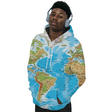 跨境wish速卖通ebay跨境新款空气层休闲3D印花带帽口袋套头男卫衣